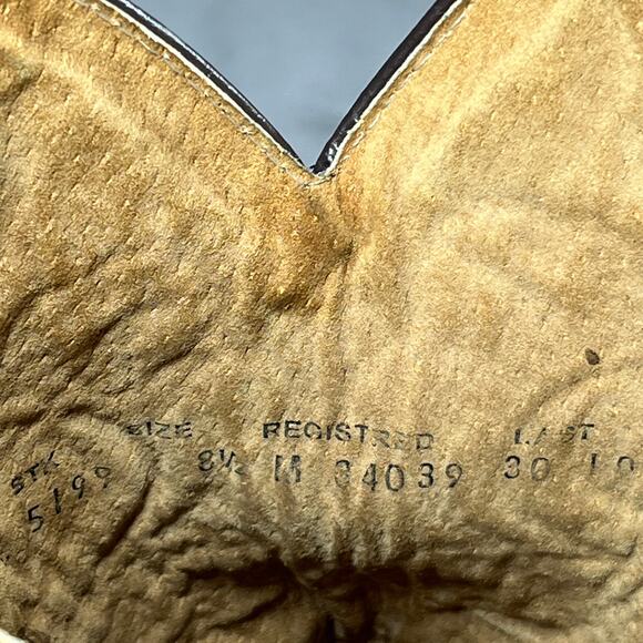 Vtg Circle G Boots Womens Sz 8.5M Western Square Toe Turquoise & Brown Cowgirl - Picture 15 of 16